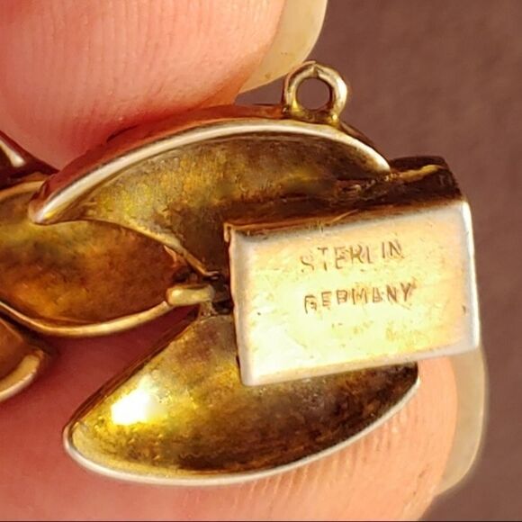 Vintage Marcasite Gold Over Sterling Link Bracelet - Picture 6 of 8